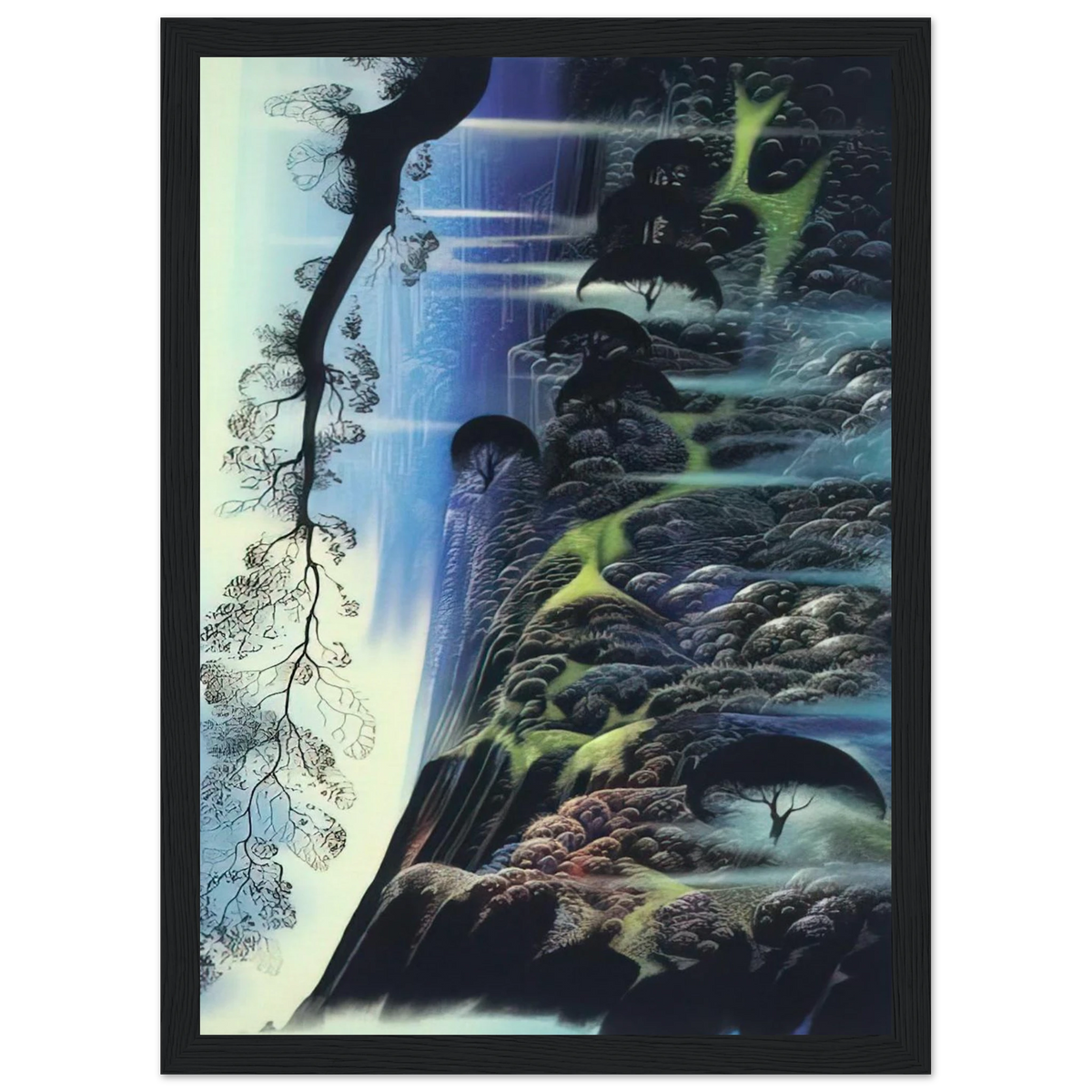 Steep Coast Line Framed Poster | Eyvind Earle Framed Prints Wall Art | Eyvind Earle Prints