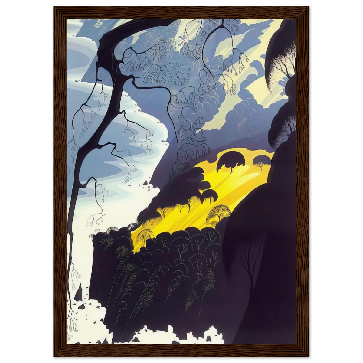 Carmel Highlands Framed Poster | Eyvind Earle Framed Prints Wall Art | Eyvind Earle Prints
