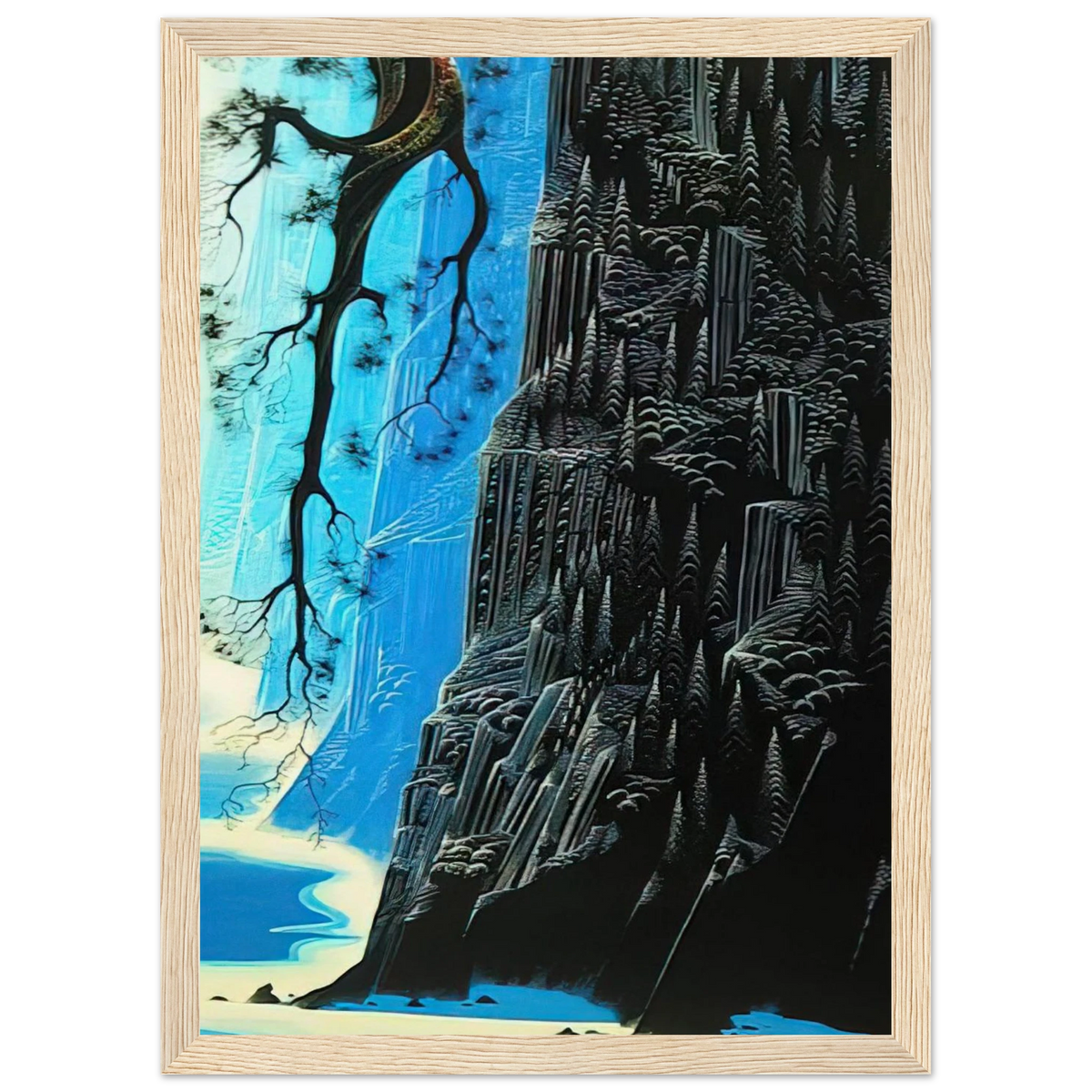 Cliffs Ascending Framed Poster | Eyvind Earle Framed Prints Wall Art | Eyvind Earle Prints