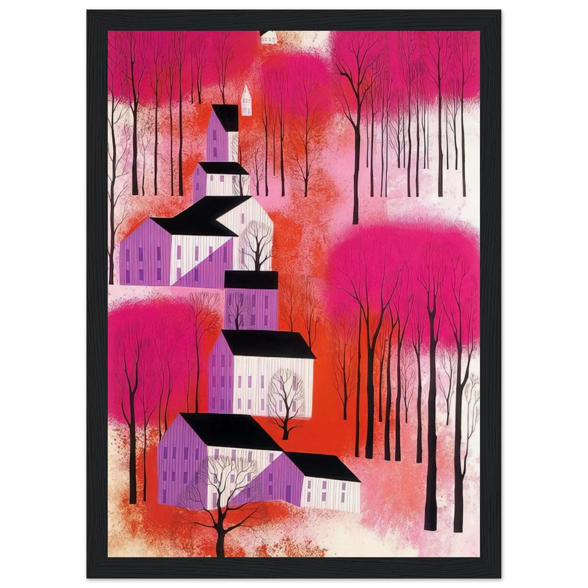 Autumn Sunset Framed Poster | Eyvind Earle Framed Prints Wall Art | Eyvind Earle Prints