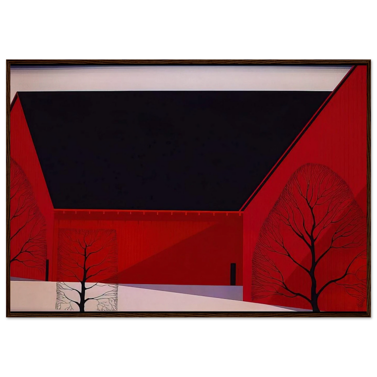 Western Barns Framed Poster | Eyvind Earle Framed Prints Wall Art | Eyvind Earle Prints