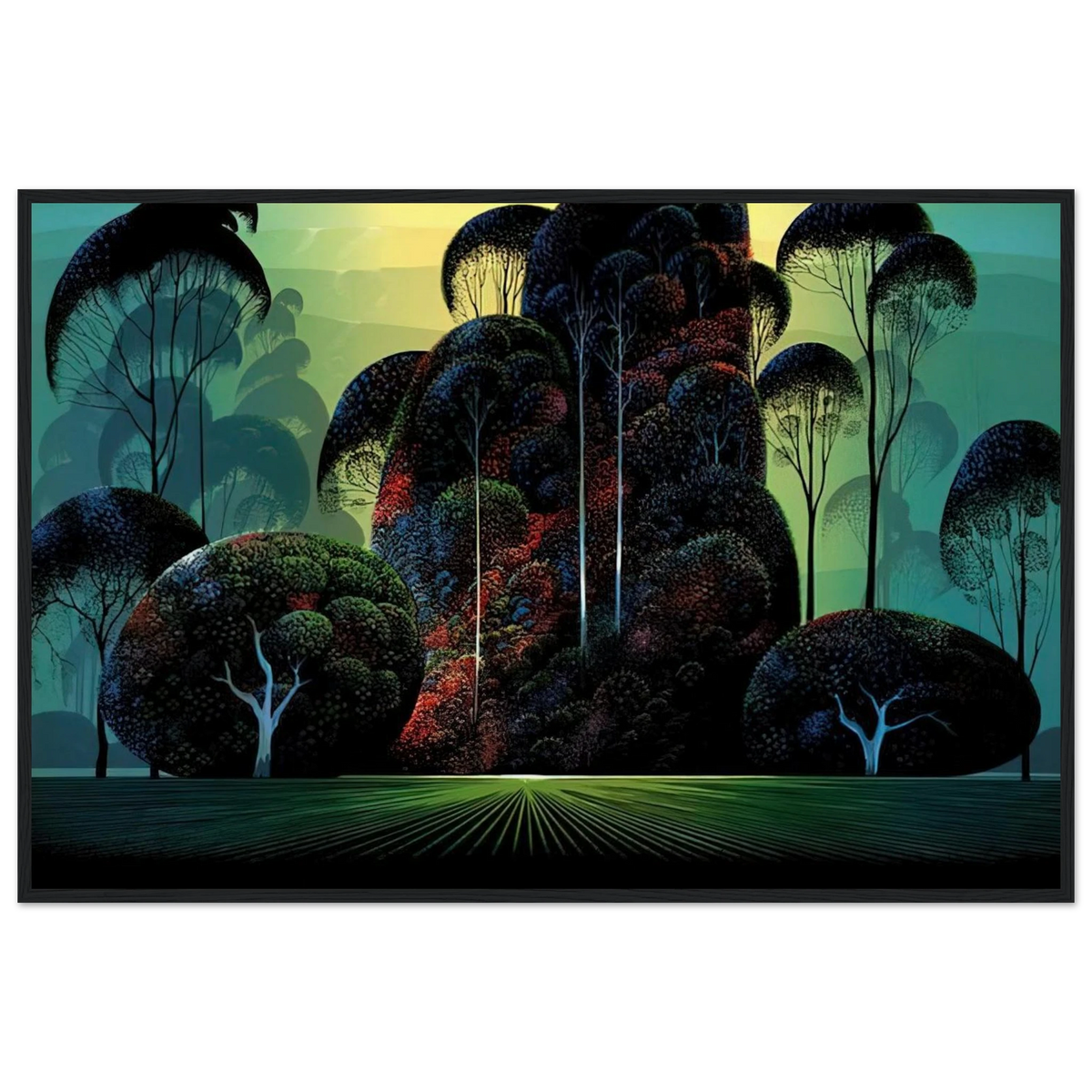 Mendacino Framed Poster | Eyvind Earle Framed Prints Wall Art | Eyvind Earle Prints