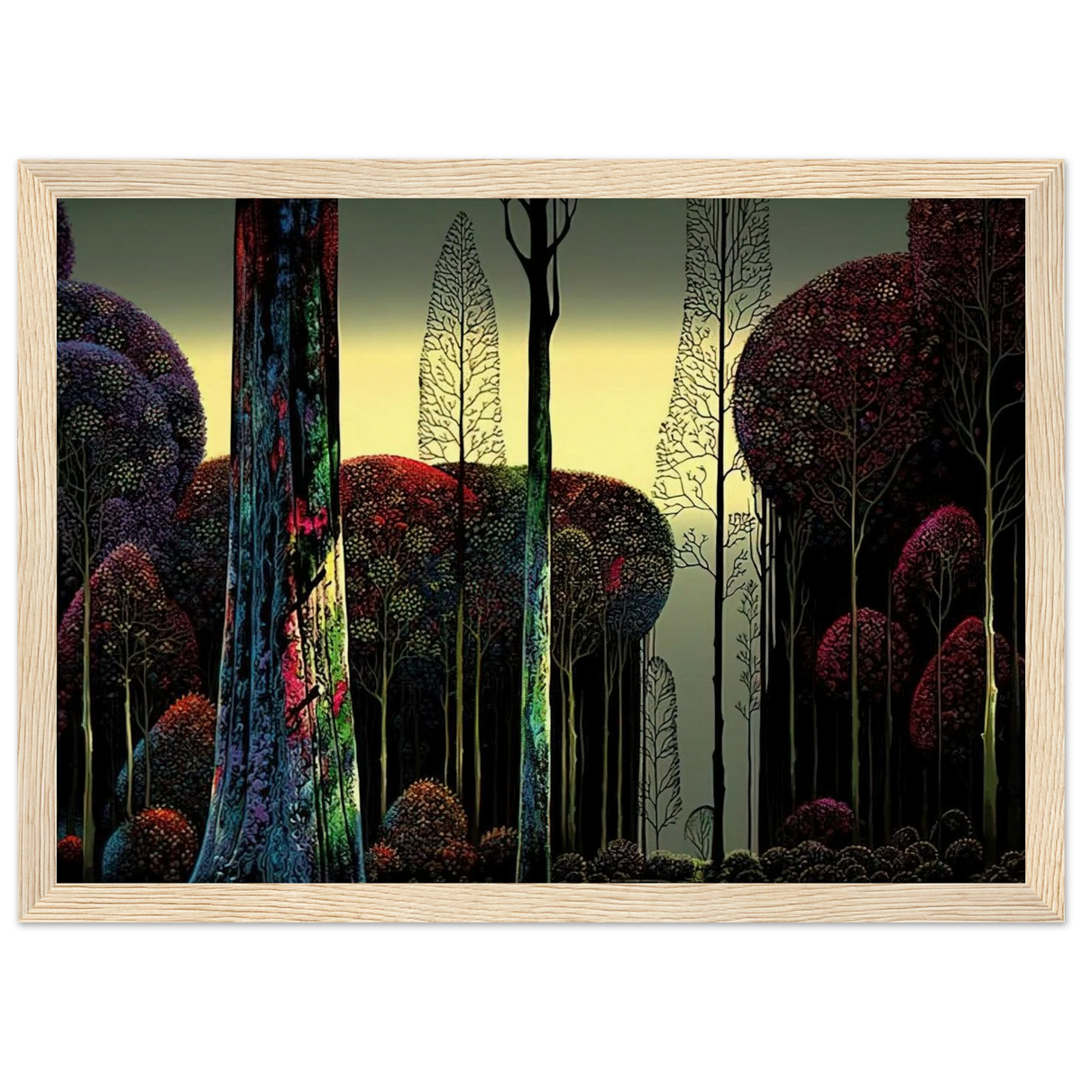 Gothic Forest Framed Poster | Eyvind Earle Framed Prints Wall Art | Eyvind Earle Prints