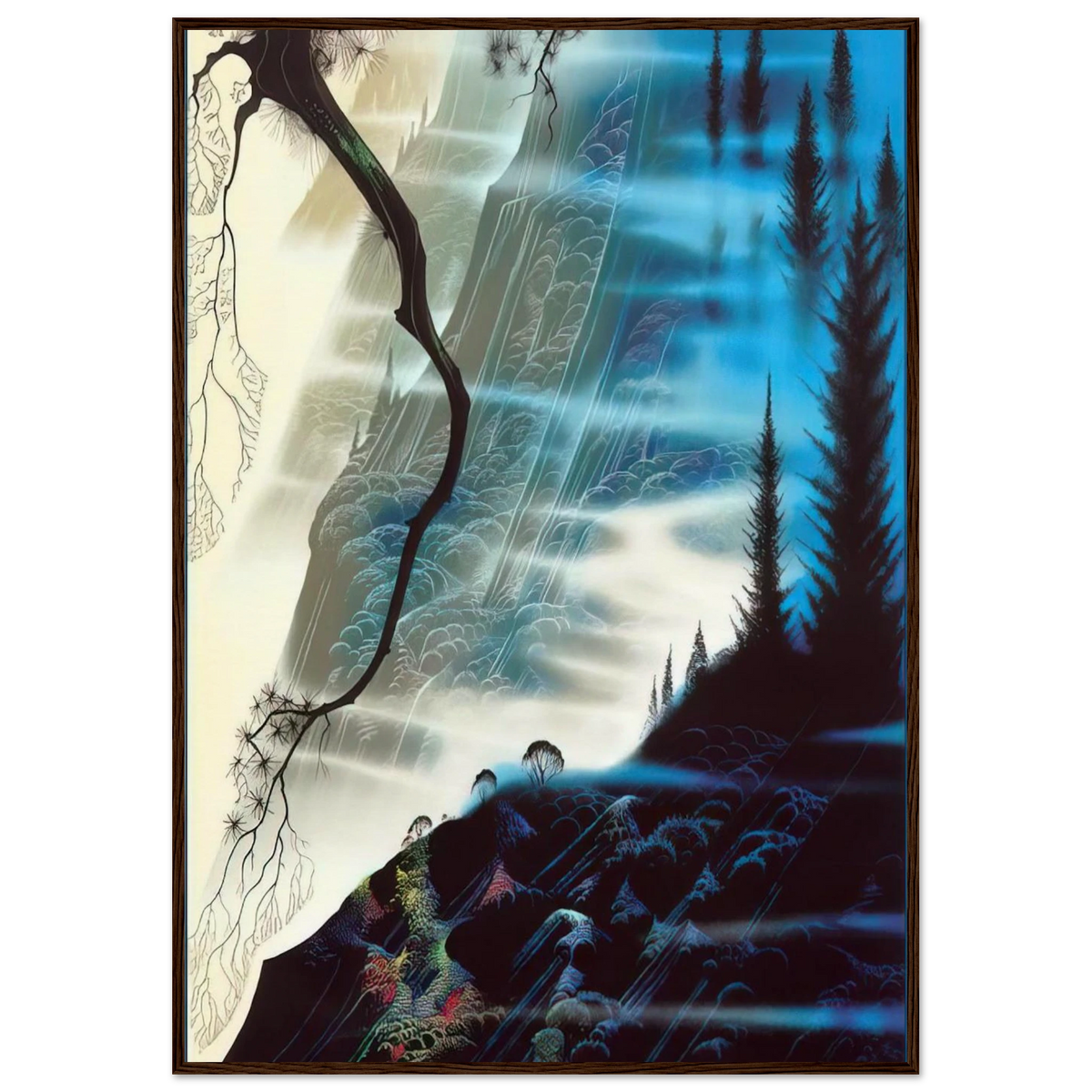 Sea Cliffs and Redwoods Framed Poster | Eyvind Earle Framed Prints Wall Art | Eyvind Earle Prints