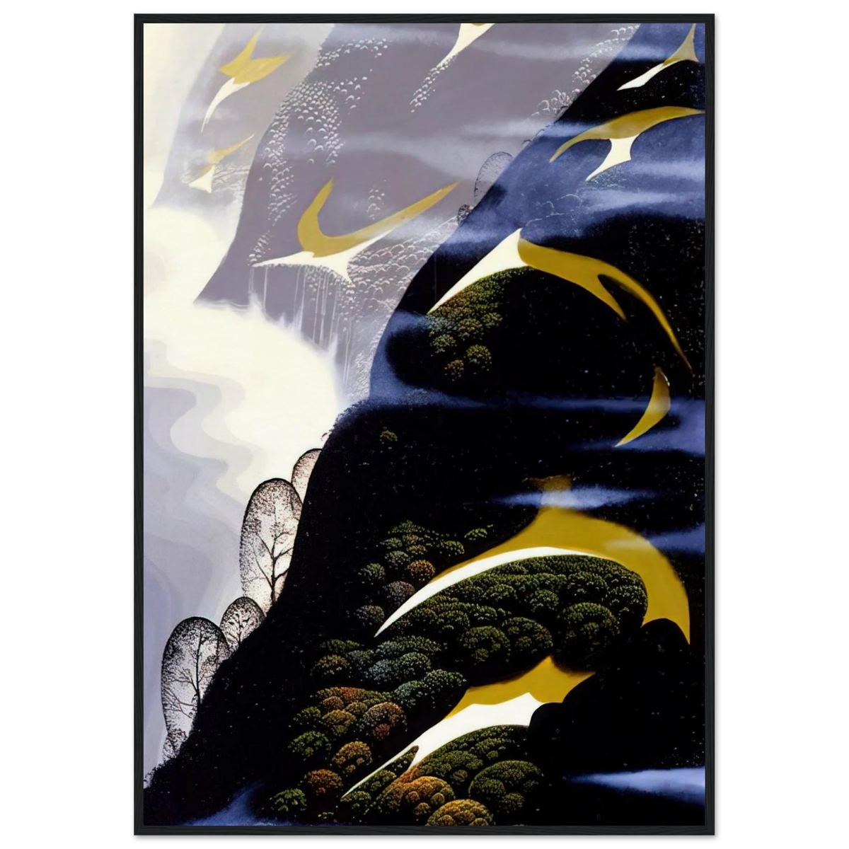 Copy of Sea mist and Pastures Framed Poster | Eyvind Earle Framed Prints Wall Art | Eyvind Earle Prints