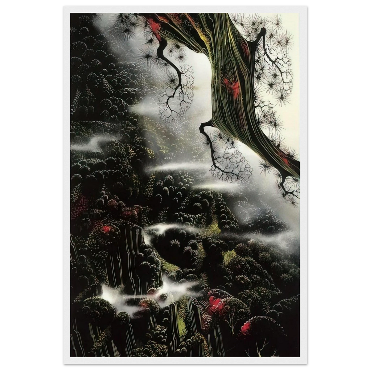 Wisps of Fog and Branch Framed Poster | Eyvind Earle Framed Prints Wall Art | Eyvind Earle Prints