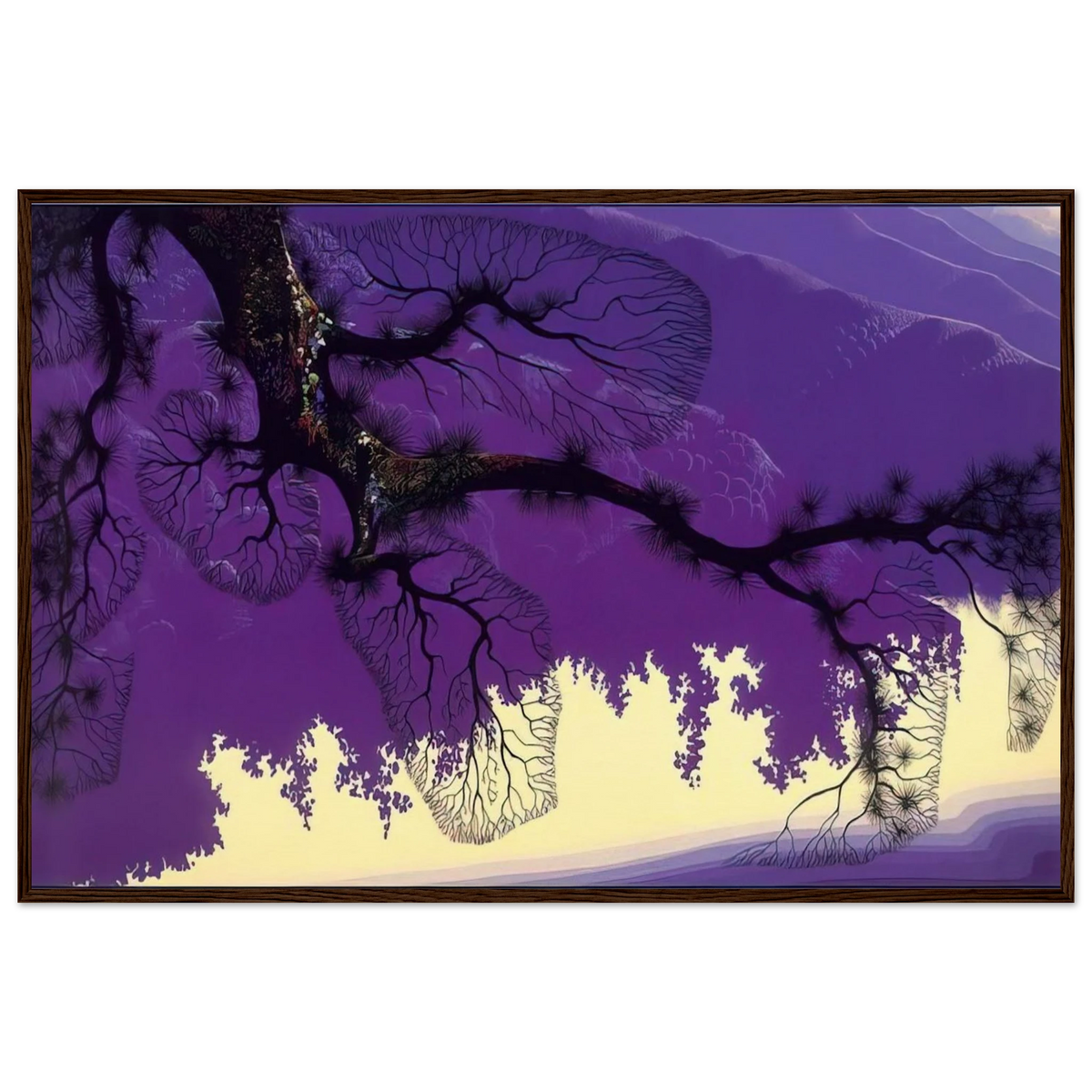 Purple Coastline Framed Poster | Eyvind Earle Framed Prints Wall Art | Eyvind Earle Prints