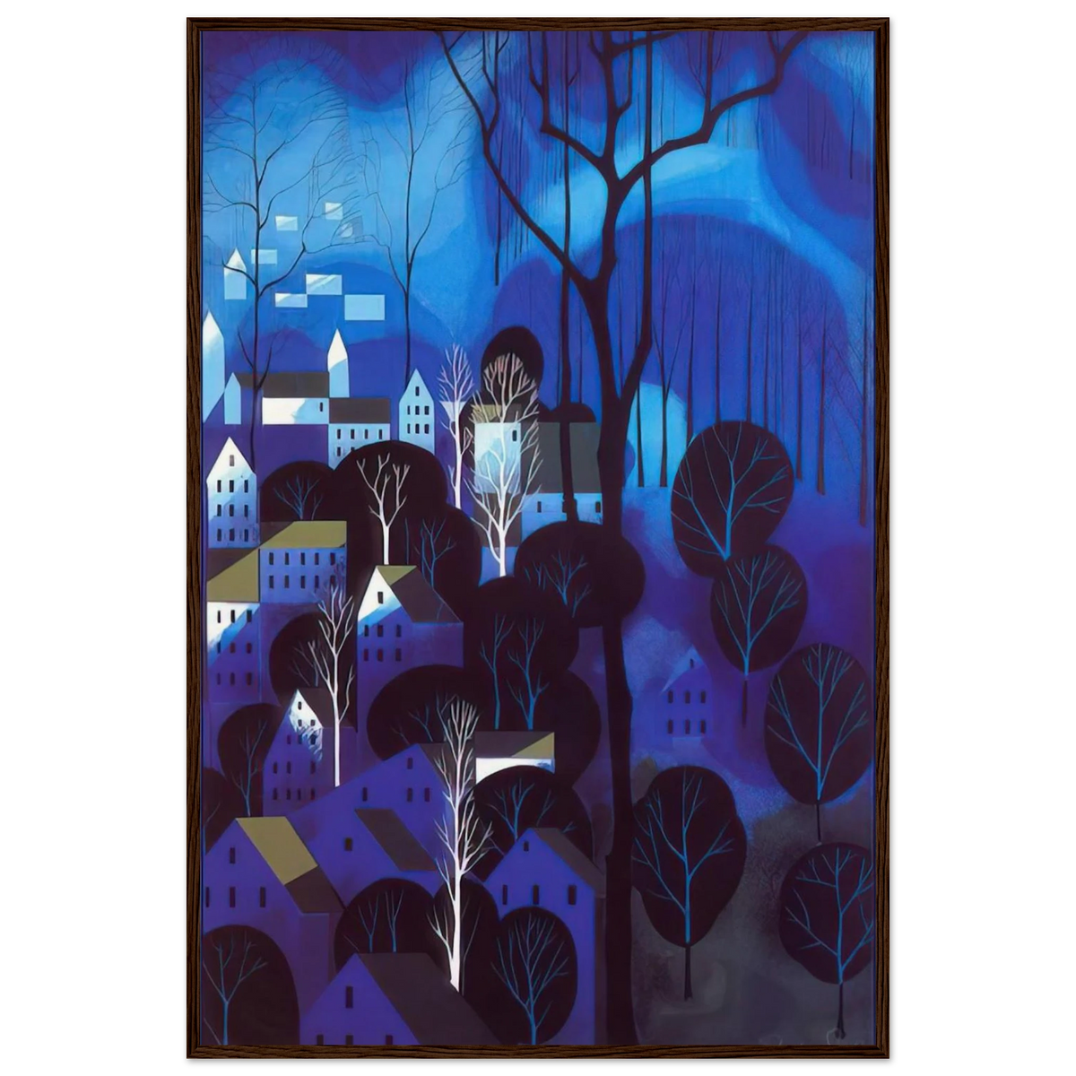 Midnight Blue Framed Poster | Eyvind Earle Framed Prints Wall Art | Eyvind Earle Prints