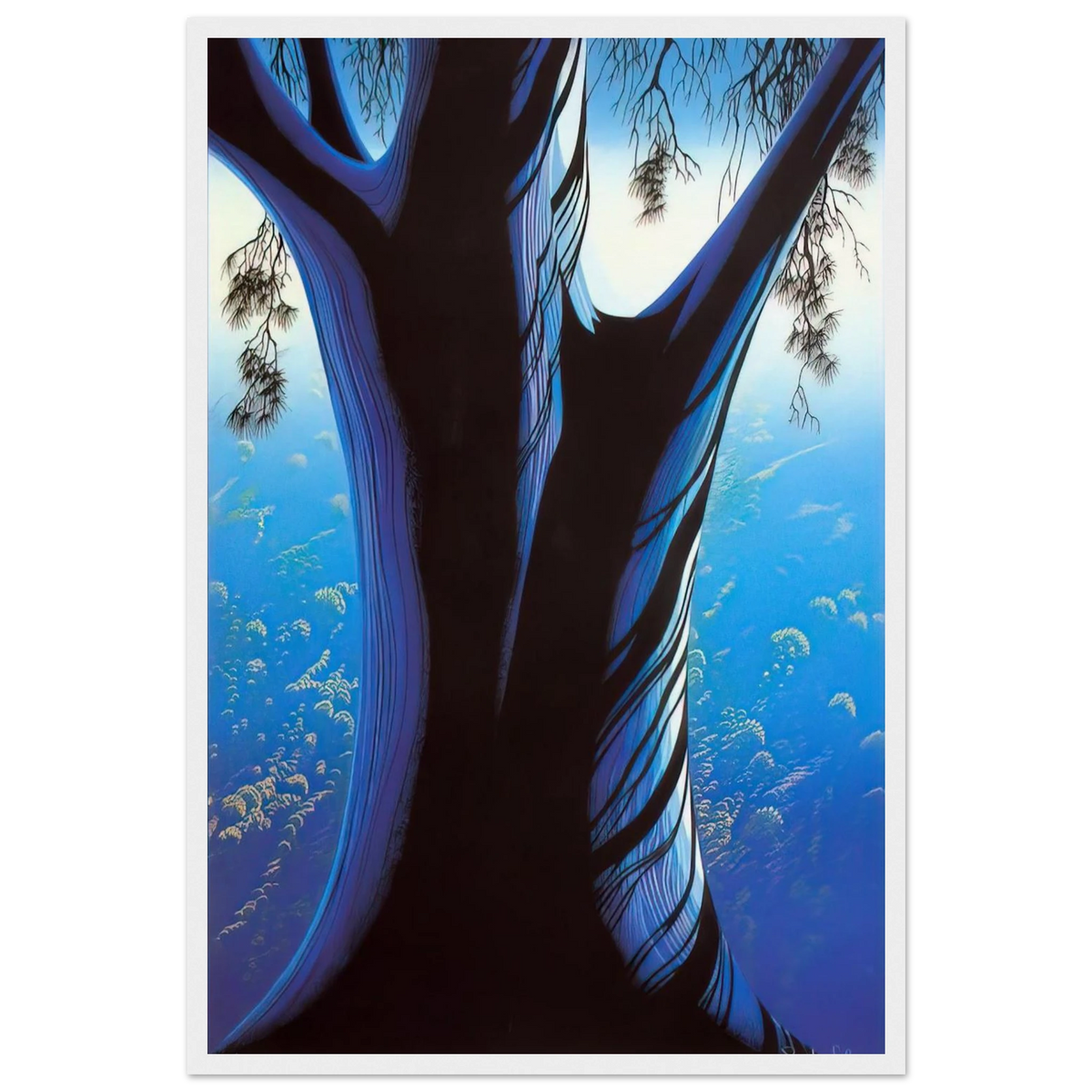 Blue Pine Framed Poster | Eyvind Earle Framed Prints Wall Art | Eyvind Earle Prints