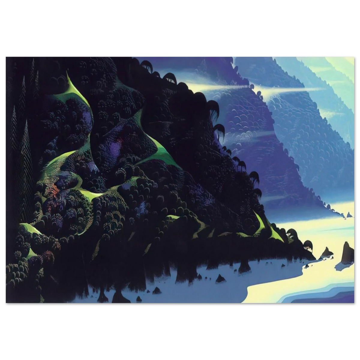 Blue Coastline Poster | Eyvind Earle Poster | Eyvind Earle Prints