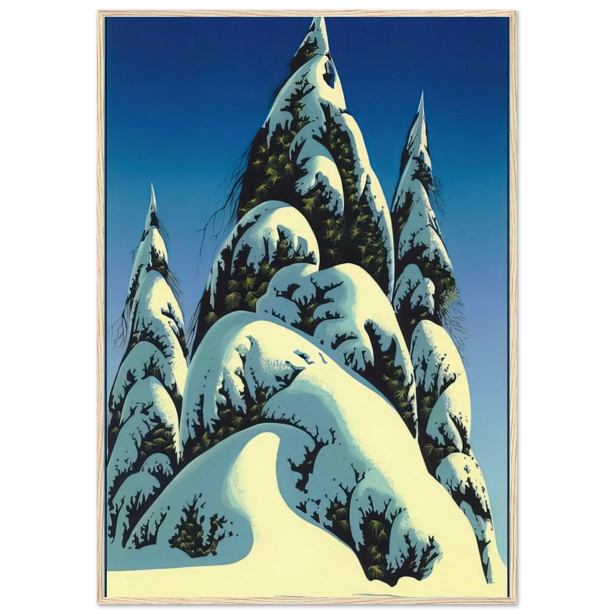 New Fallen Snow Framed Poster | Eyvind Earle Framed Prints Wall Art | Eyvind Earle Prints