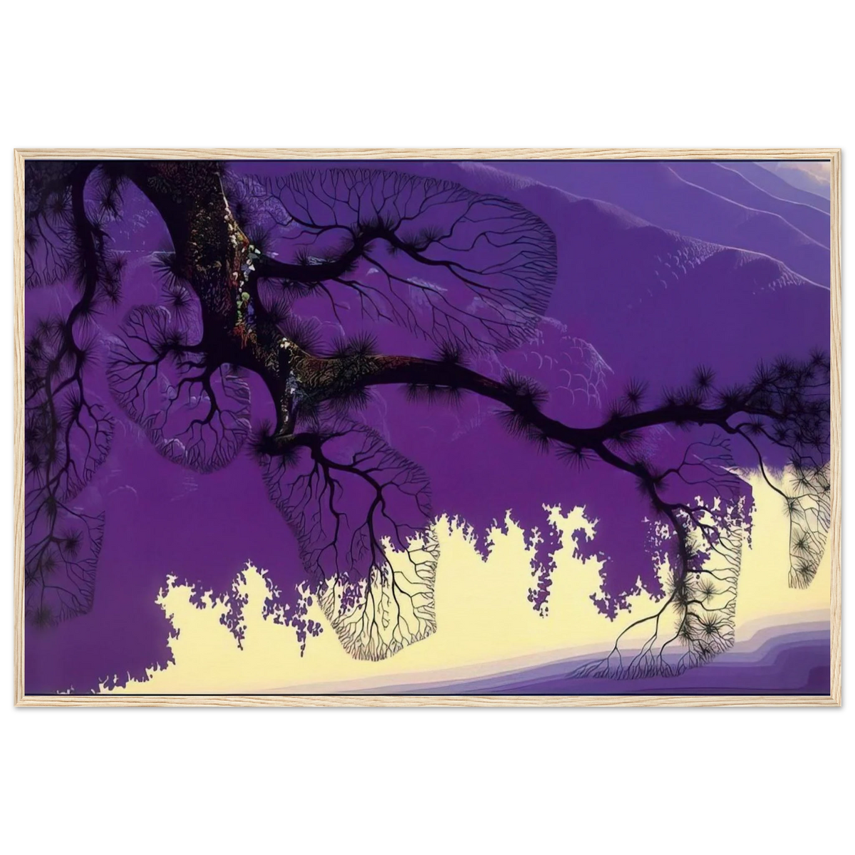 Purple Coastline Framed Poster | Eyvind Earle Framed Prints Wall Art | Eyvind Earle Prints