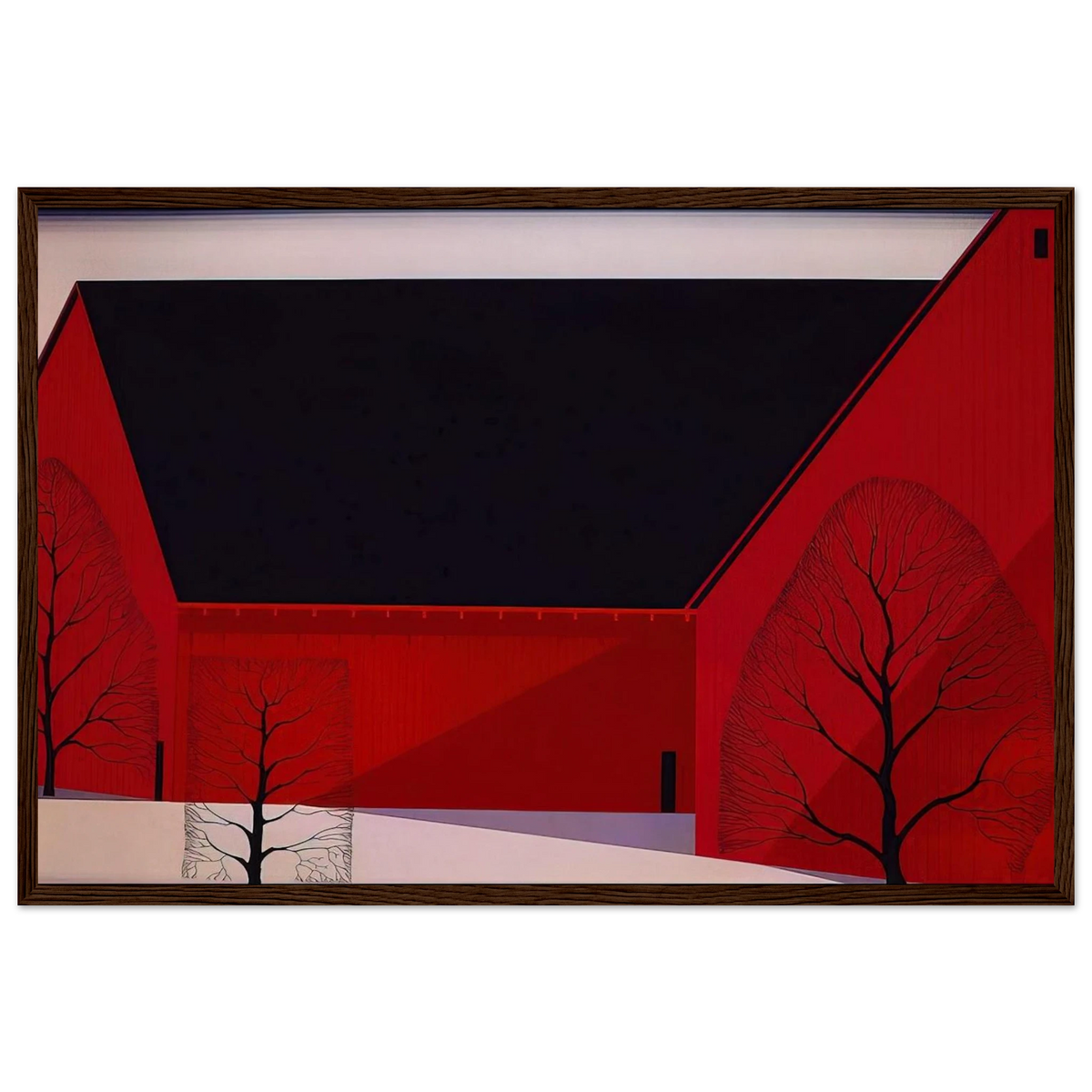 Western Barns Framed Poster | Eyvind Earle Framed Prints Wall Art | Eyvind Earle Prints