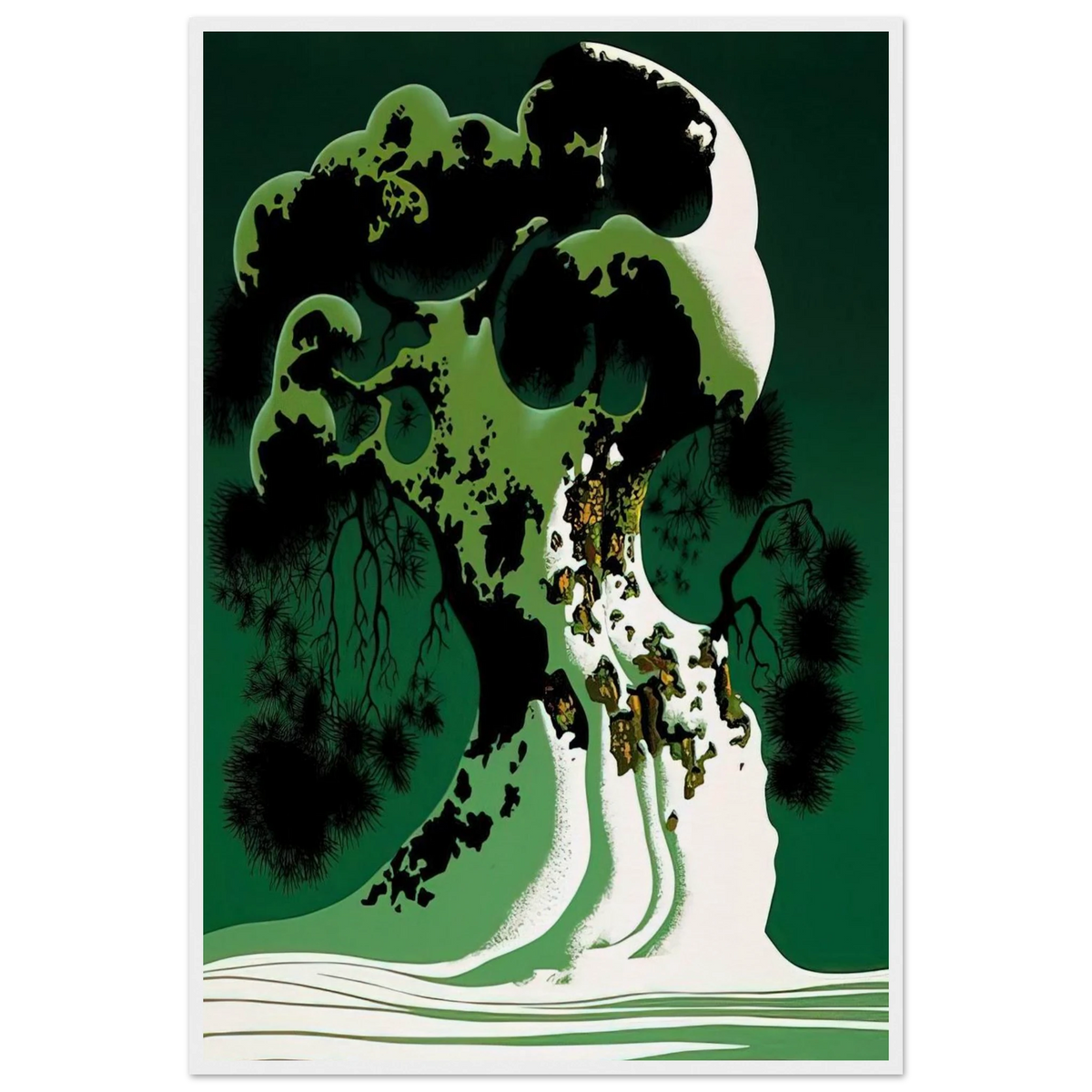 Snow Covered Bonsai Framed Poster | Eyvind Earle Framed Prints Wall Art | Eyvind Earle Prints