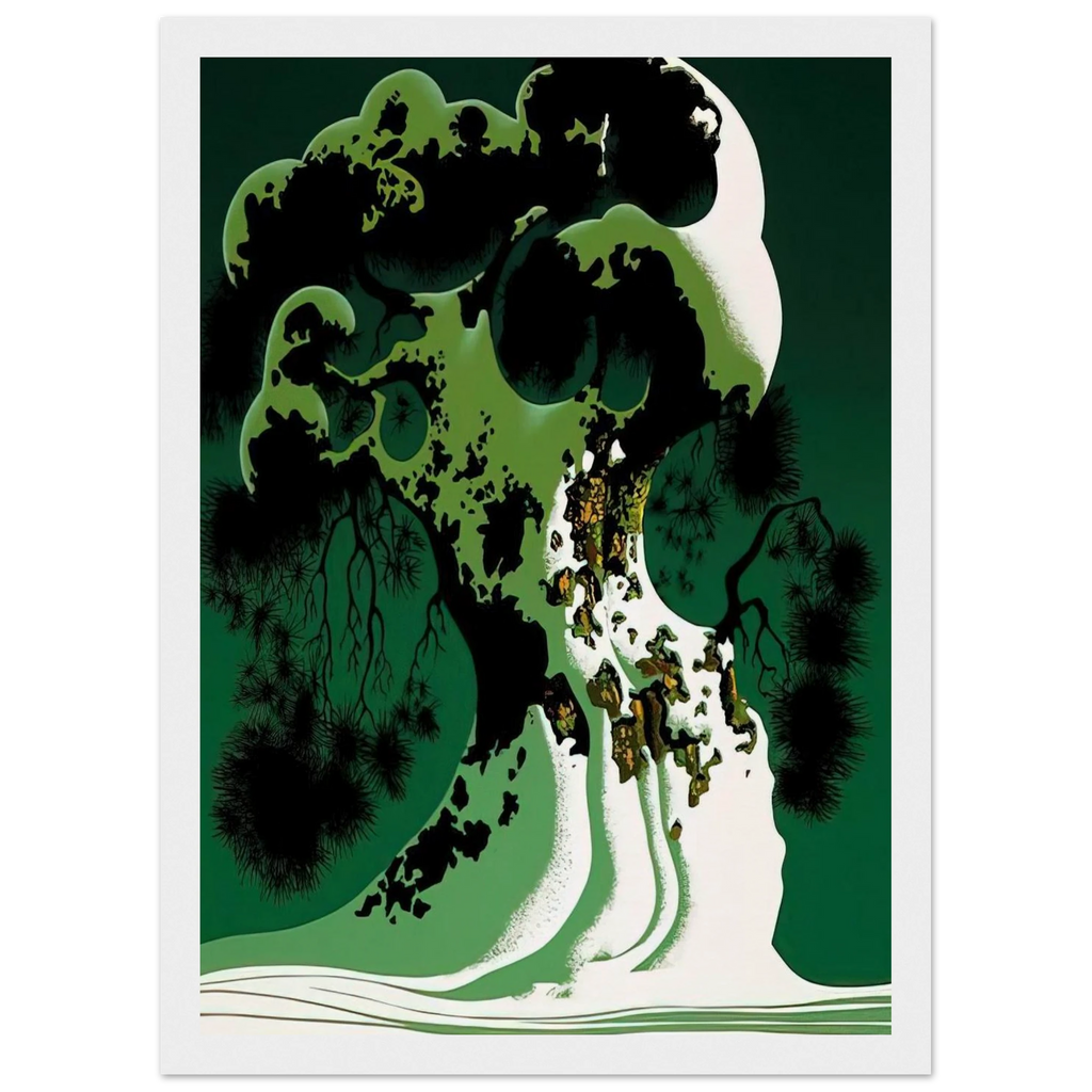 Snow Covered Bonsai Framed Poster | Eyvind Earle Framed Prints Wall Art | Eyvind Earle Prints