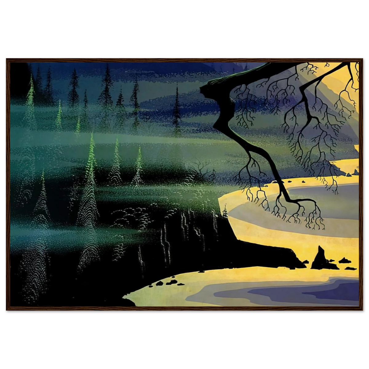 Blue Mist Framed Poster | Eyvind Earle Framed Prints Wall Art | Eyvind Earle Prints