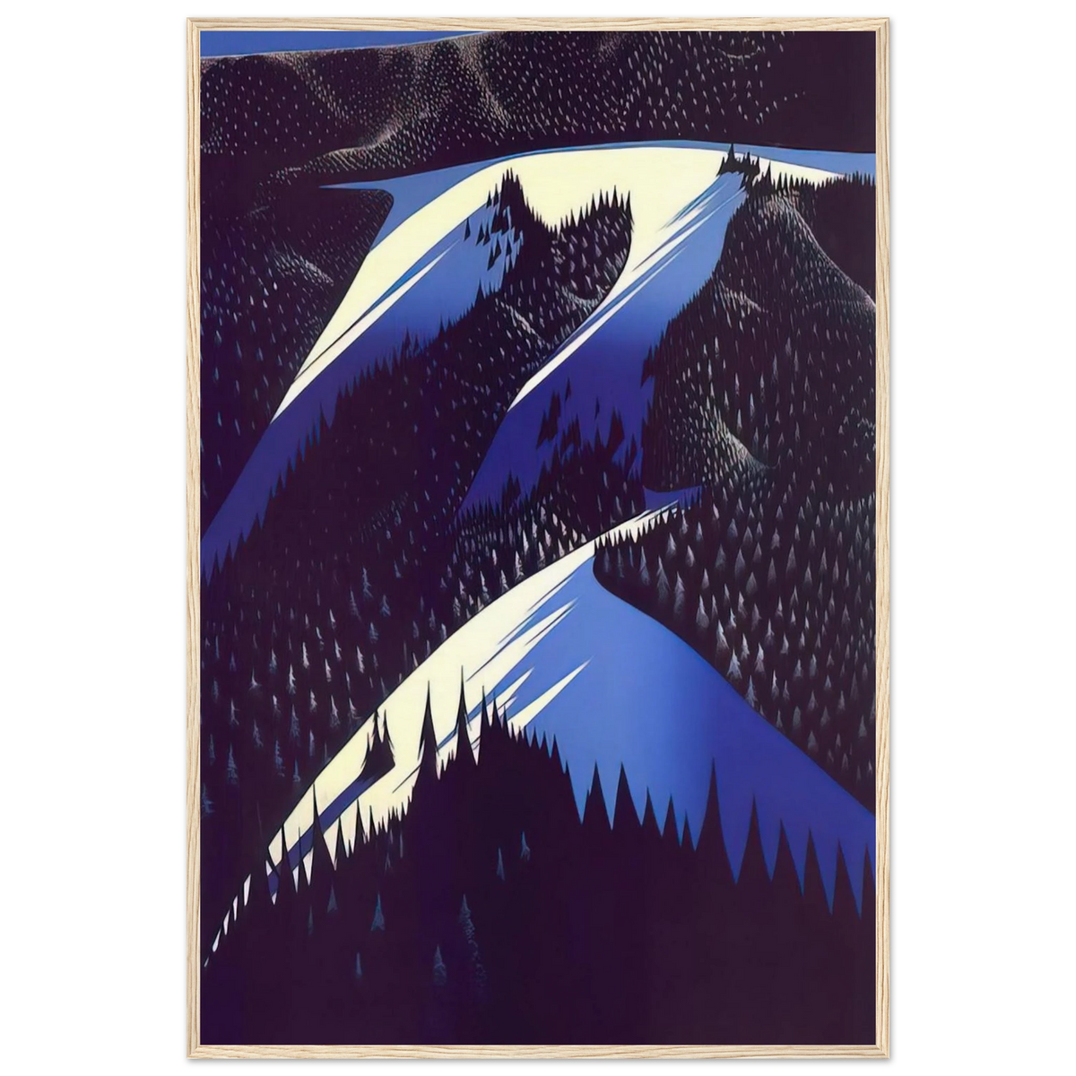 Black Evergreen Forest Framed Poster | Eyvind Earle Framed Prints Wall Art | Eyvind Earle Prints