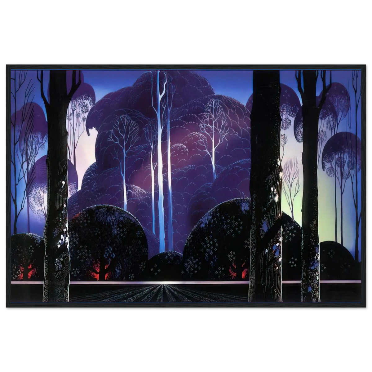 Purple Sunrise Framed Poster | Eyvind Earle Framed Prints Wall Art | Eyvind Earle Prints