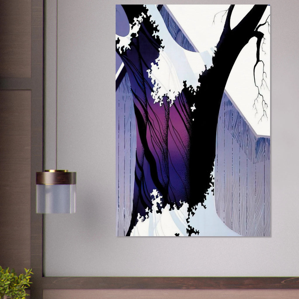 Violet Tree and Barn Poster | Eyvind Earle Poster | Eyvind Earle Prints
