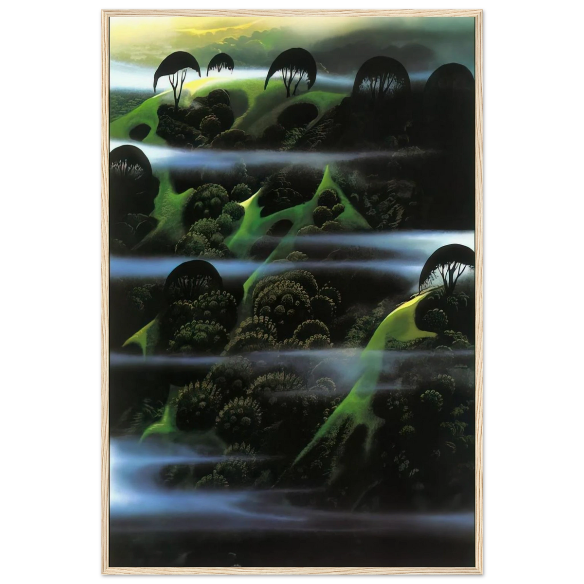 Early Morning Fog Framed Poster | Eyvind Earle Framed Prints Wall Art | Eyvind Earle Prints