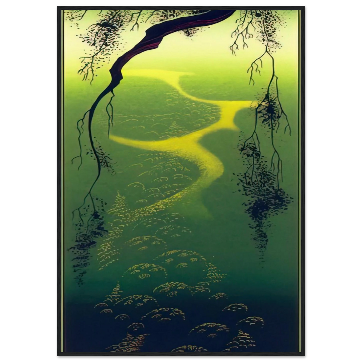Green Mist Framed Poster | Eyvind Earle Framed Prints Wall Art | Eyvind Earle Prints
