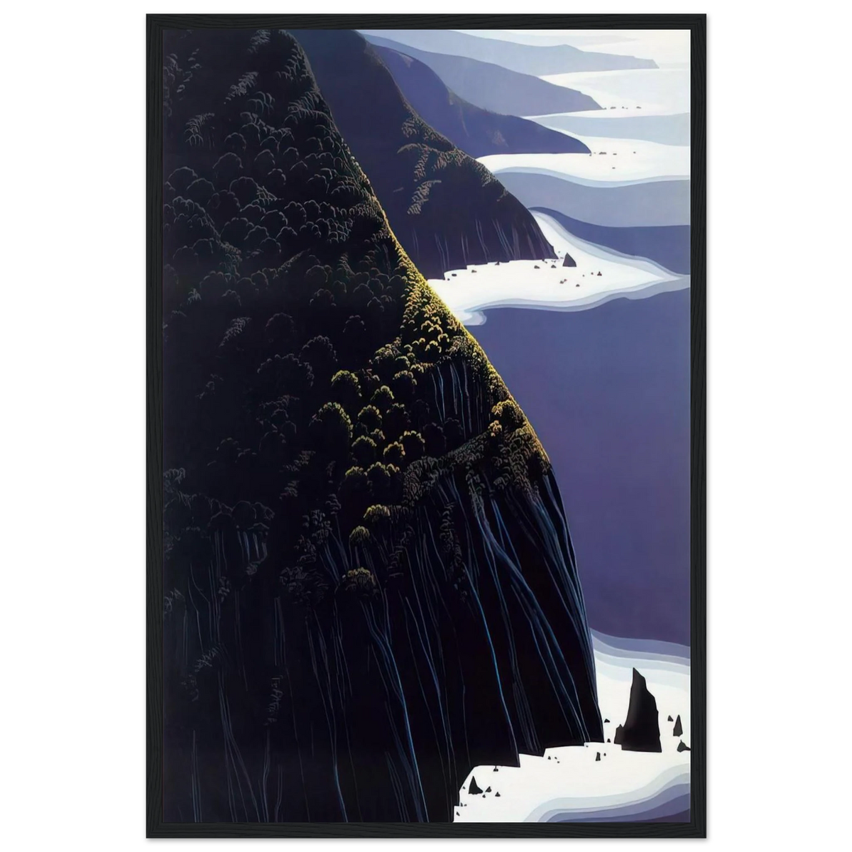 Gray Big Sur Framed Poster | Eyvind Earle Framed Prints Wall Art | Eyvind Earle Prints