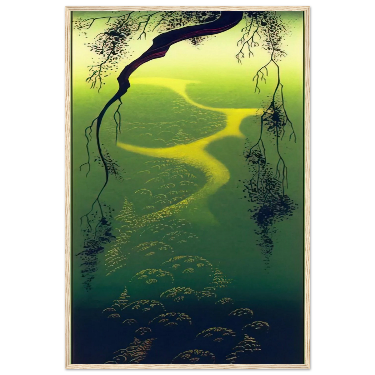 Green Mist Framed Poster | Eyvind Earle Framed Prints Wall Art | Eyvind Earle Prints