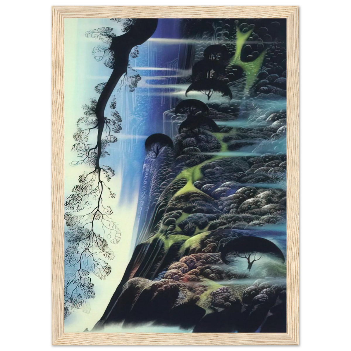 Steep Coast Line Framed Poster | Eyvind Earle Framed Prints Wall Art | Eyvind Earle Prints