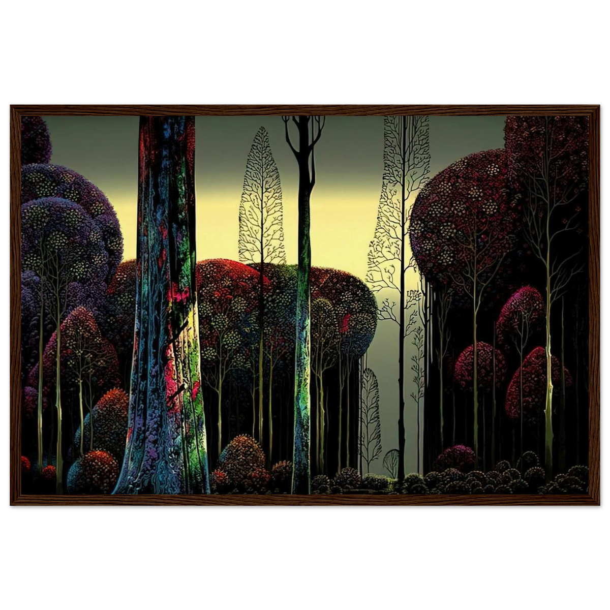 Gothic Forest Framed Poster | Eyvind Earle Framed Prints Wall Art | Eyvind Earle Prints