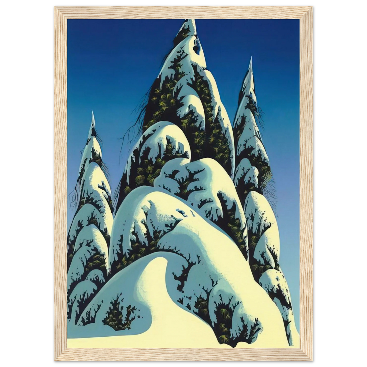 New Fallen Snow Framed Poster | Eyvind Earle Framed Prints Wall Art | Eyvind Earle Prints