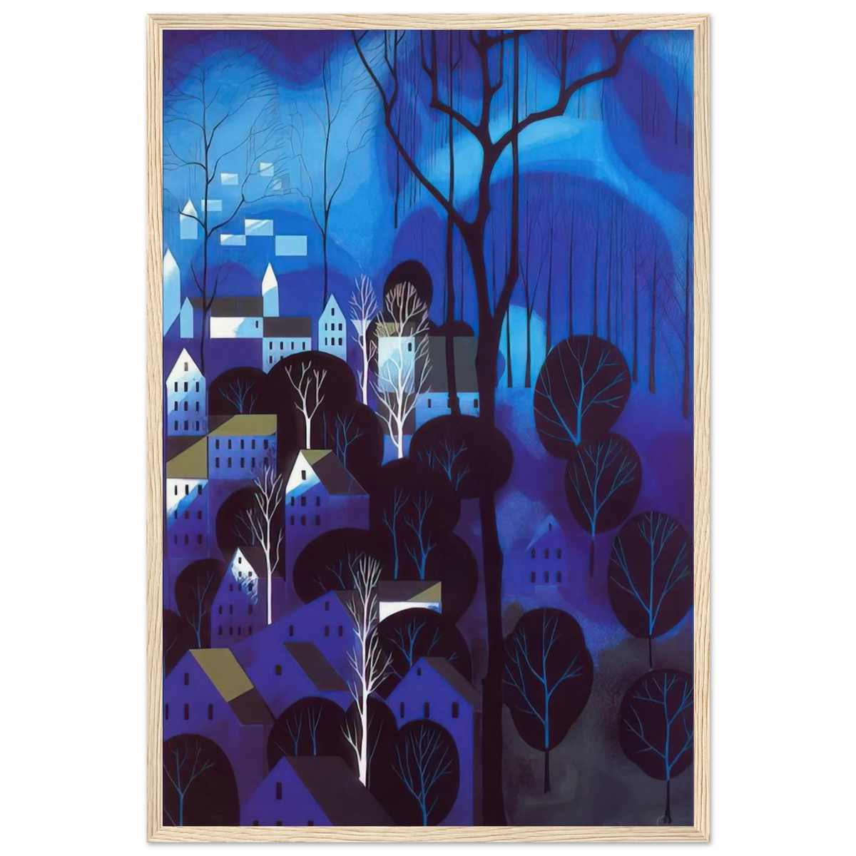 Midnight Blue Framed Poster | Eyvind Earle Framed Prints Wall Art | Eyvind Earle Prints
