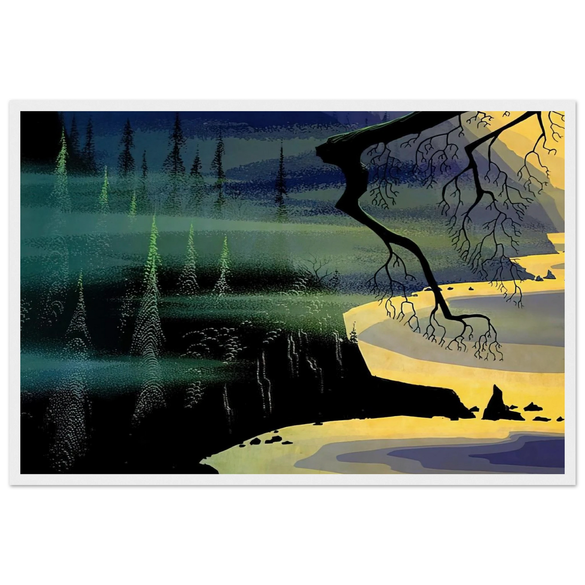 Blue Mist Framed Poster | Eyvind Earle Framed Prints Wall Art | Eyvind Earle Prints