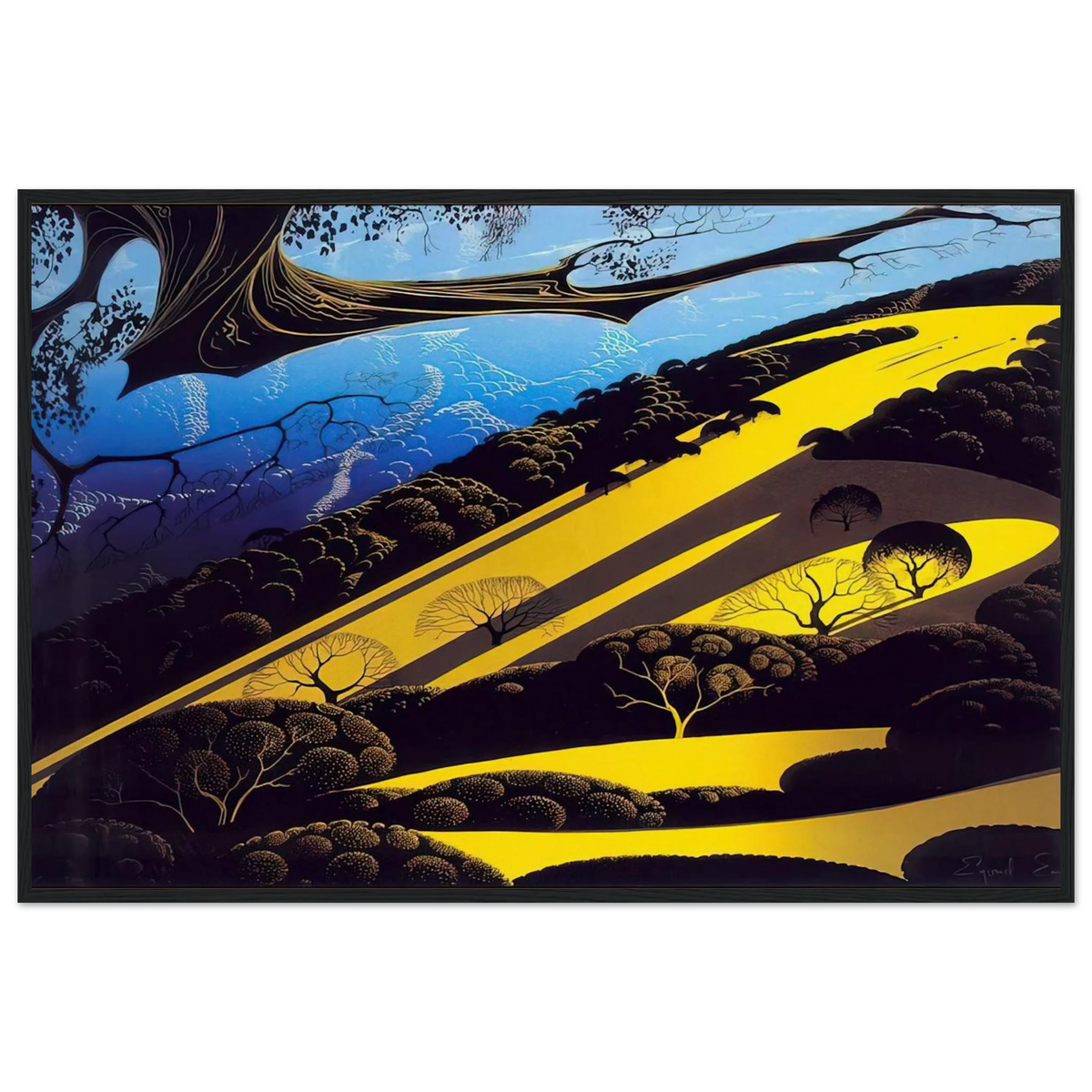 Gaviota Pass Framed Poster | Eyvind Earle Framed Prints Wall Art | Eyvind Earle Prints