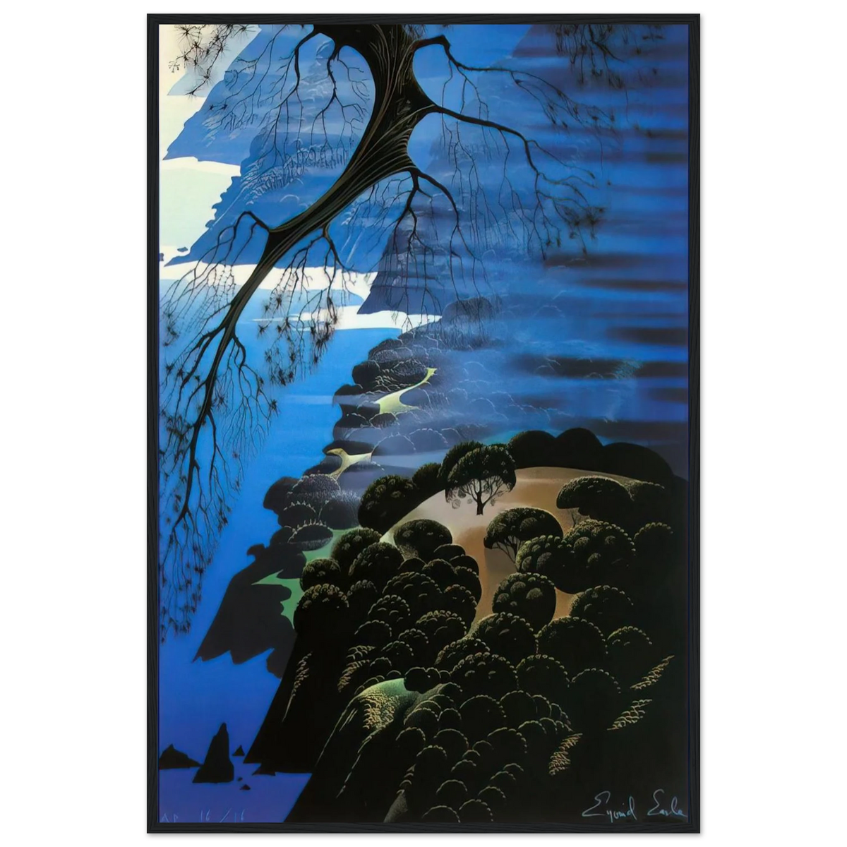 Mystical Coastline Framed Poster | Eyvind Earle Framed Prints Wall Art | Eyvind Earle Prints