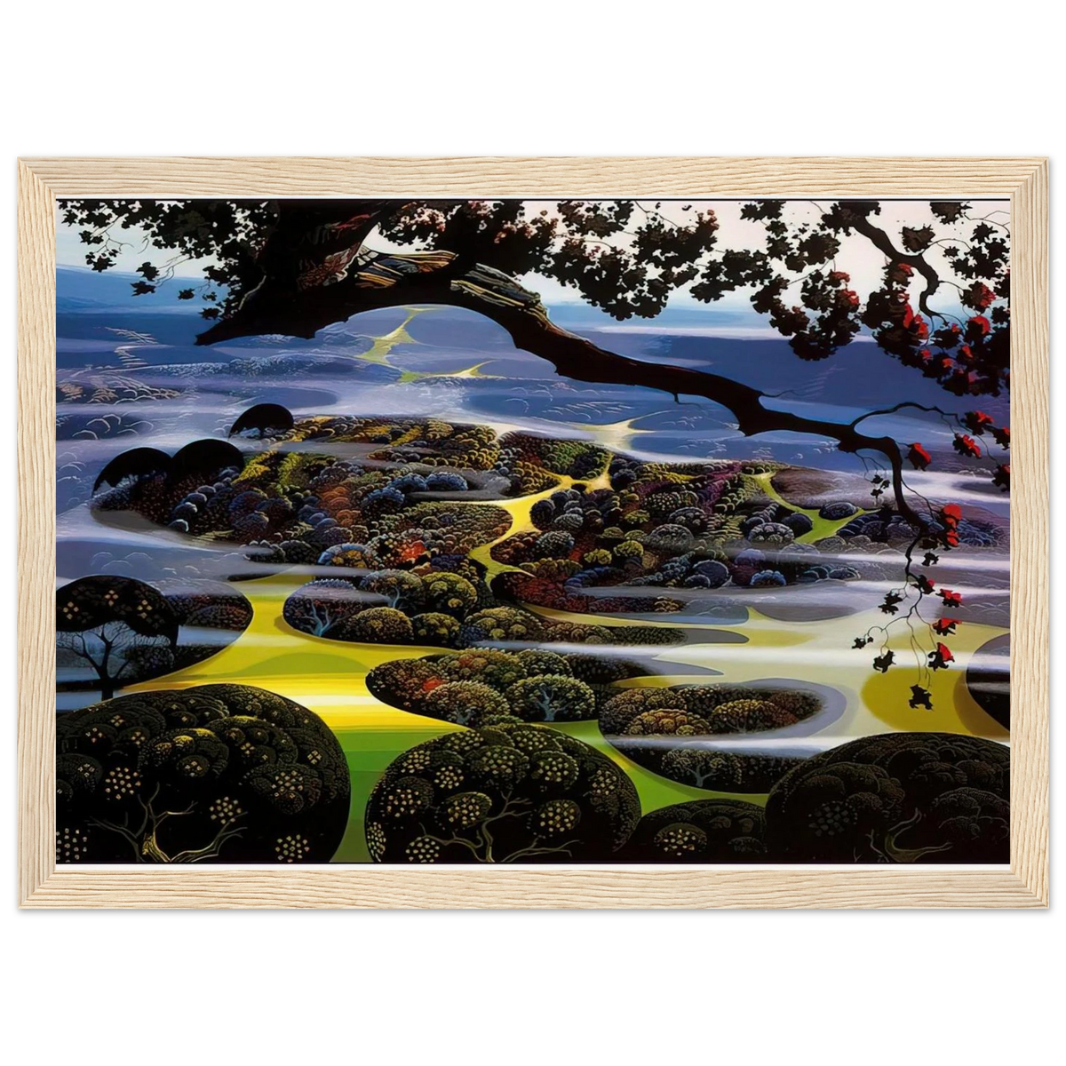 Mystic Mountain Framed Poster | Eyvind Earle Framed Prints Wall Art | Eyvind Earle Prints