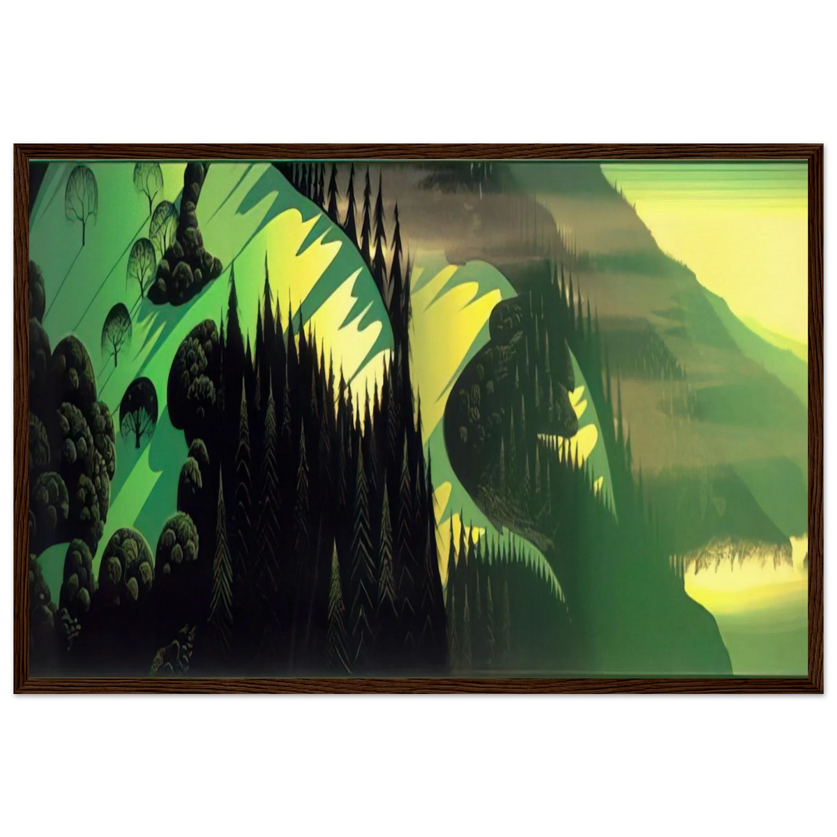 Three Pastures by the Sea Framed Poster | Eyvind Earle Framed Prints Wall Art | Eyvind Earle Prints