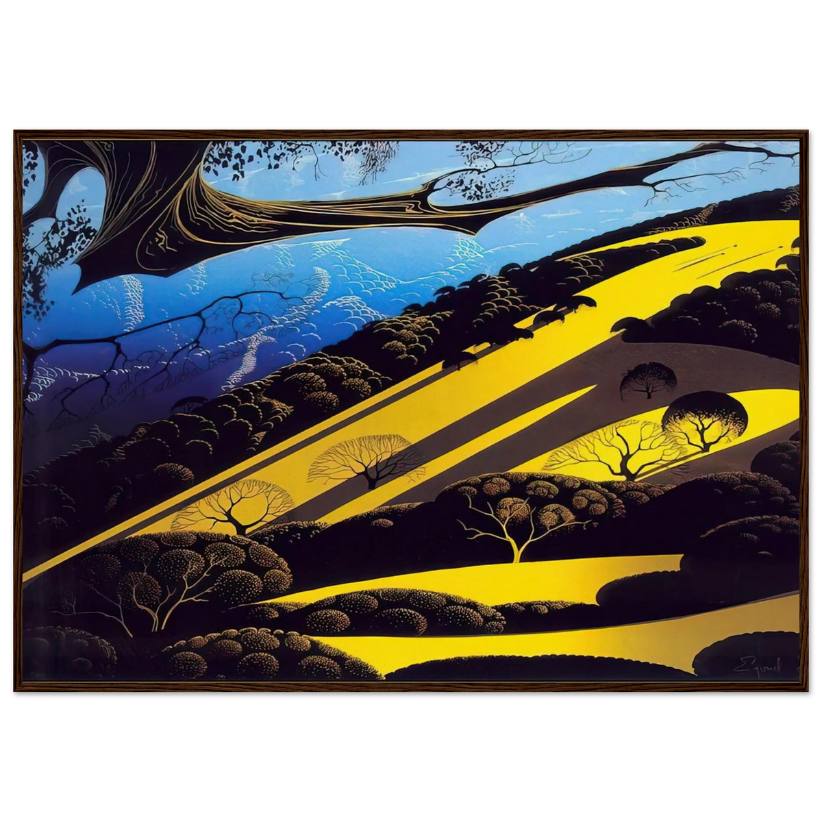 Gaviota Pass Framed Poster | Eyvind Earle Framed Prints Wall Art | Eyvind Earle Prints
