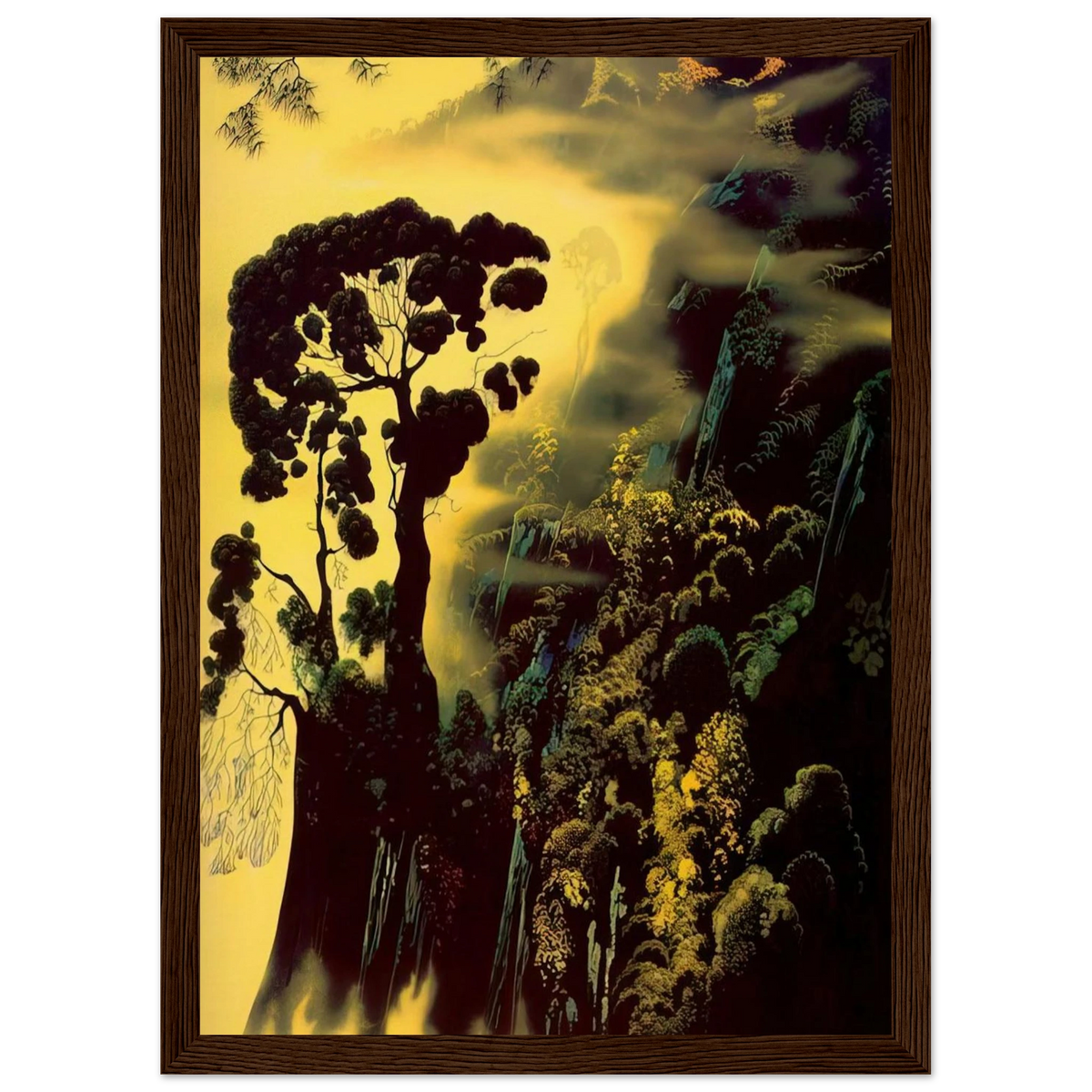 Sunset Silhouette Framed Poster | Eyvind Earle Framed Prints Wall Art | Eyvind Earle Prints