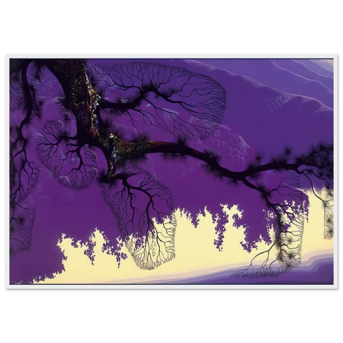Purple Coastline Framed Poster | Eyvind Earle Framed Prints Wall Art | Eyvind Earle Prints