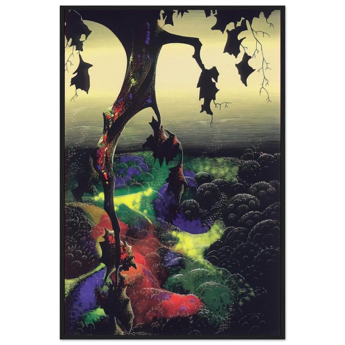 Crimson Red and Gold Framed Poster | Eyvind Earle Framed Prints Wall Art | Eyvind Earle Prints