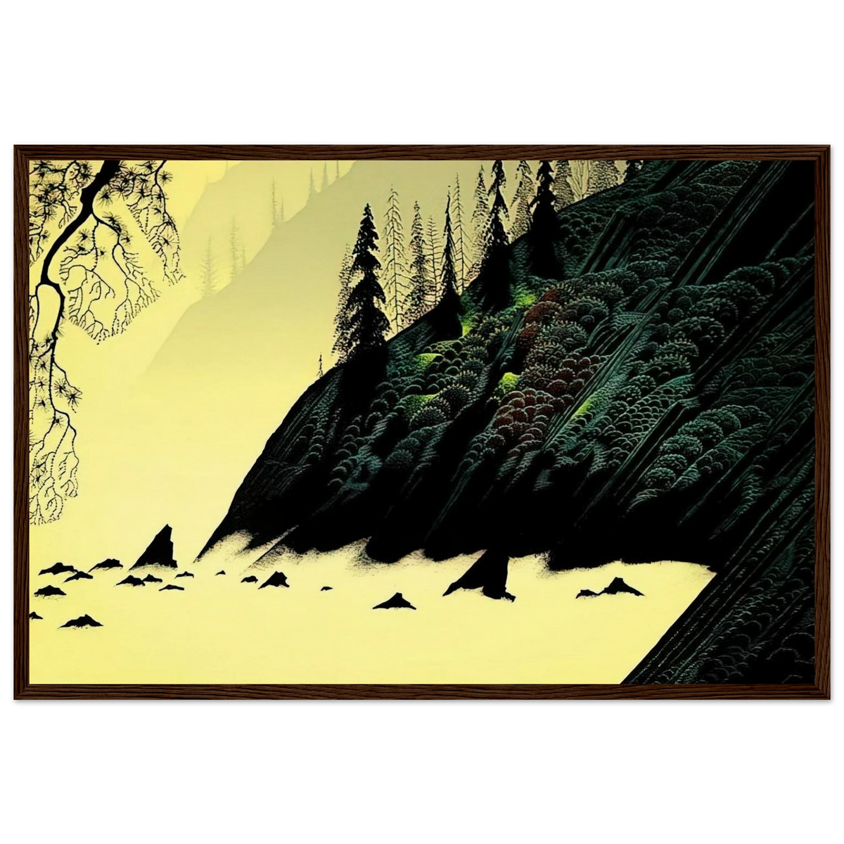 Spruce Redwood and Pine Framed Poster | Eyvind Earle Framed Prints Wall Art | Eyvind Earle Prints