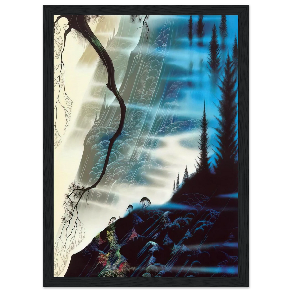 Sea Cliffs and Redwoods Framed Poster | Eyvind Earle Framed Prints Wall Art | Eyvind Earle Prints