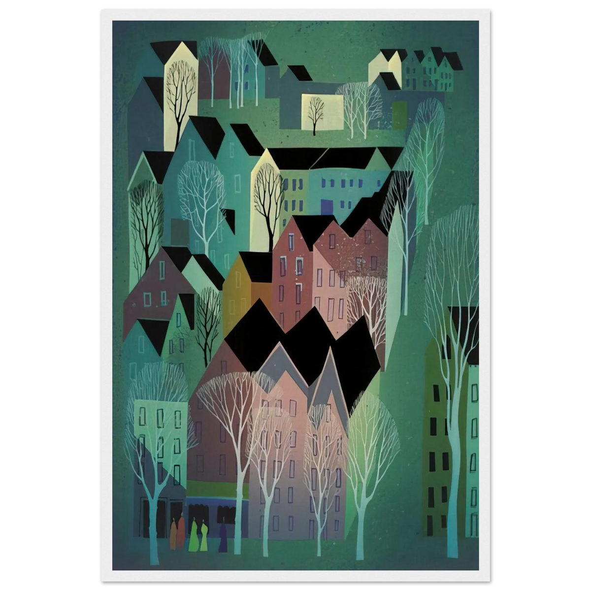 Village Framed Poster | Eyvind Earle Framed Prints Wall Art | Eyvind Earle Prints