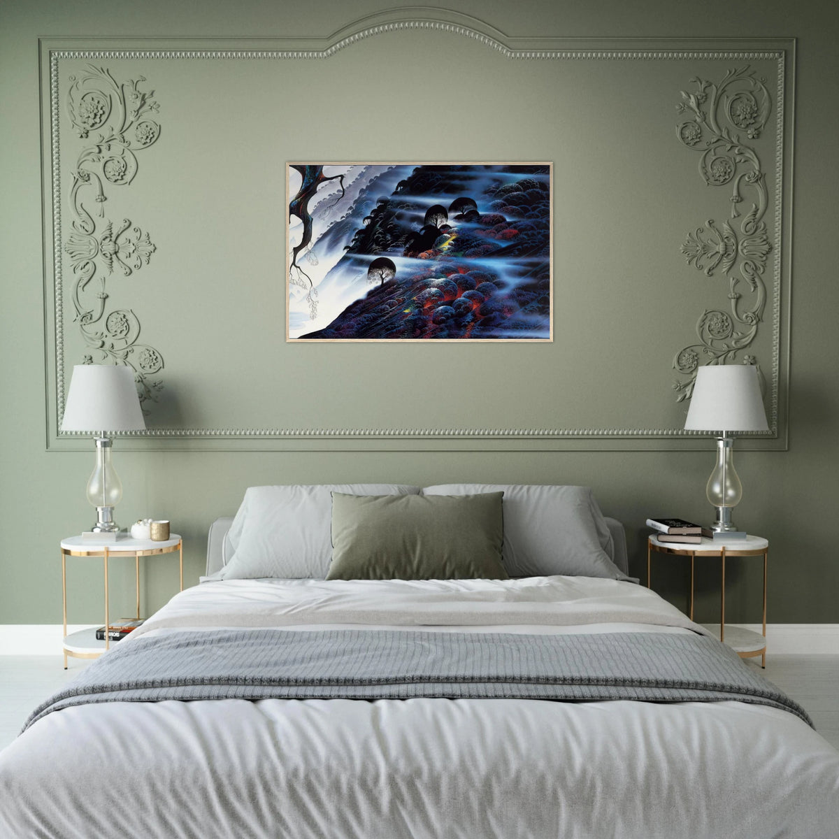 Blue Light Framed Poster | Eyvind Earle Framed Prints Wall Art | Eyvind Earle Prints