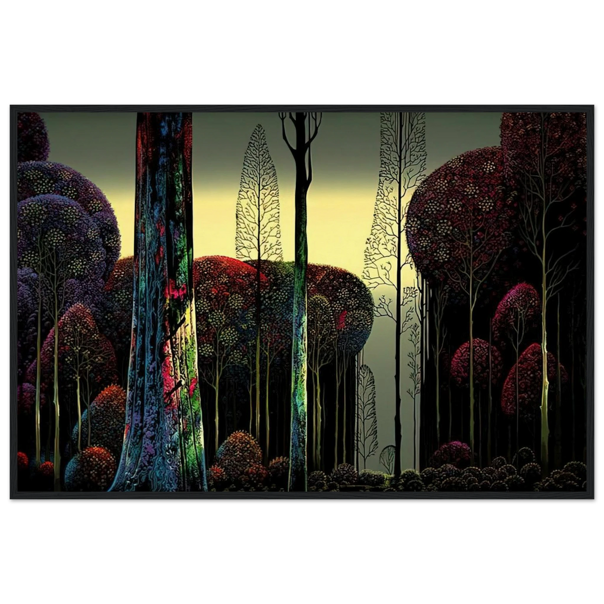 Gothic Forest Framed Poster | Eyvind Earle Framed Prints Wall Art | Eyvind Earle Prints