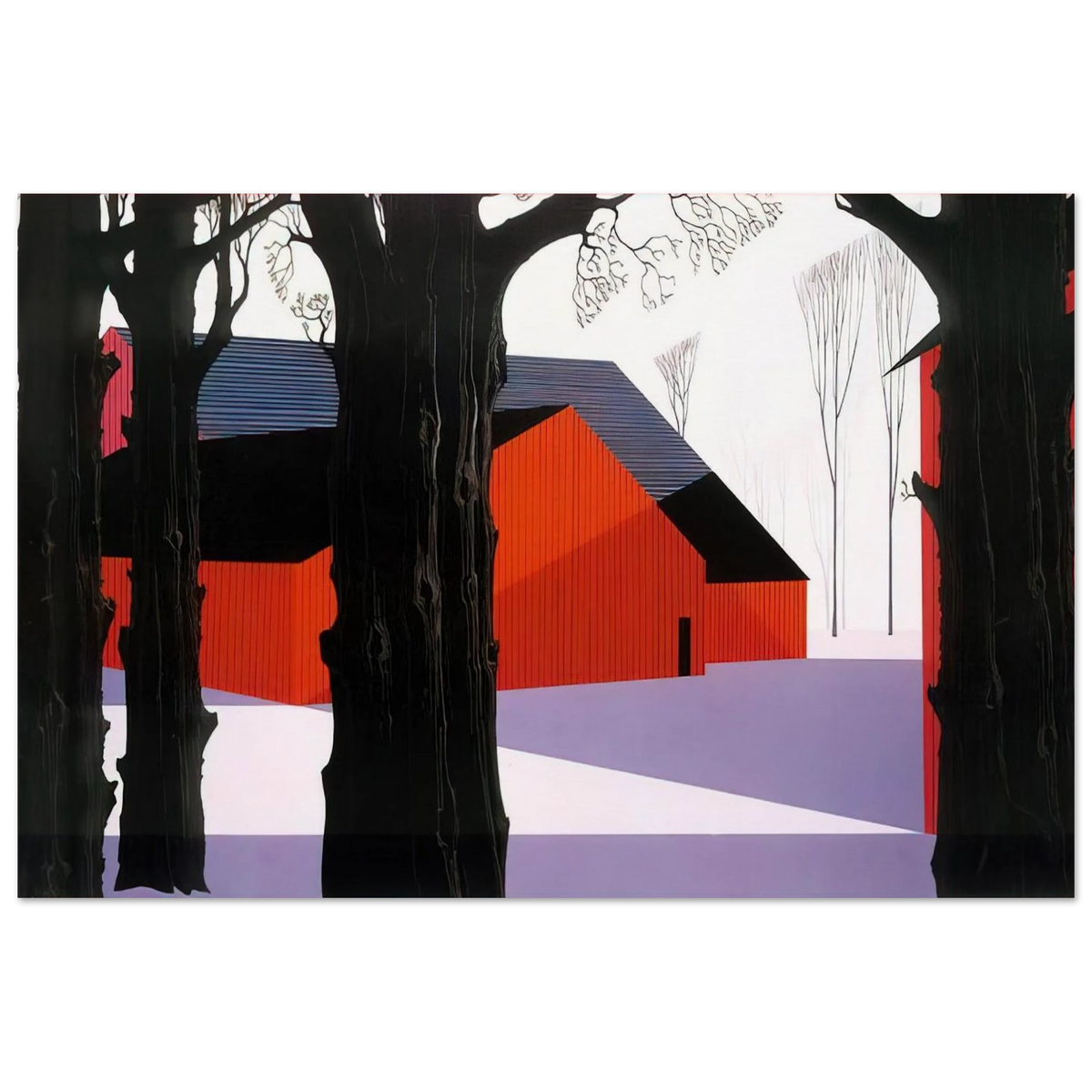 Red Barn Poster | Eyvind Earle Poster | Eyvind Earle Prints