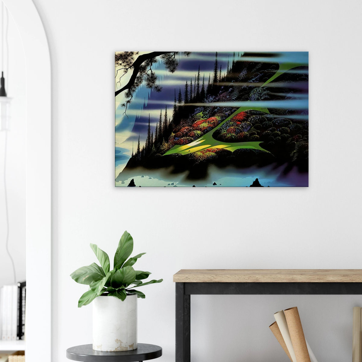 Pasture Through the Fog Canvas | Eyvind Earle Canvas | Eyvind Earle Prints