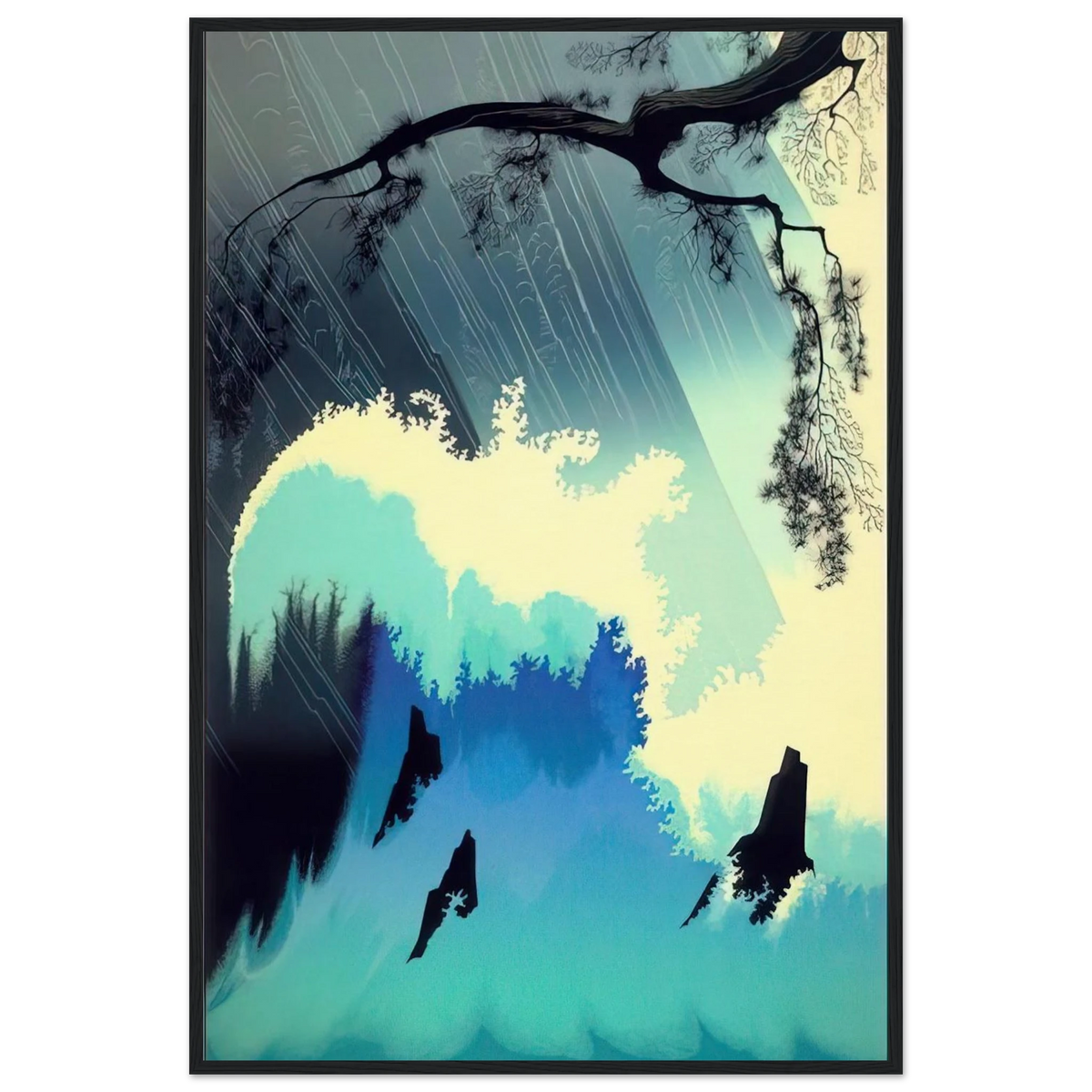 Ocean Splash Framed Poster | Eyvind Earle Framed Prints Wall Art | Eyvind Earle Prints