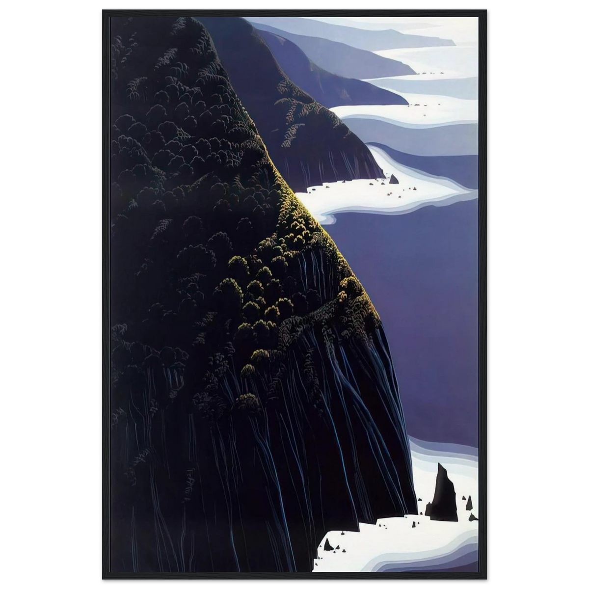Gray Big Sur Framed Poster | Eyvind Earle Framed Prints Wall Art | Eyvind Earle Prints