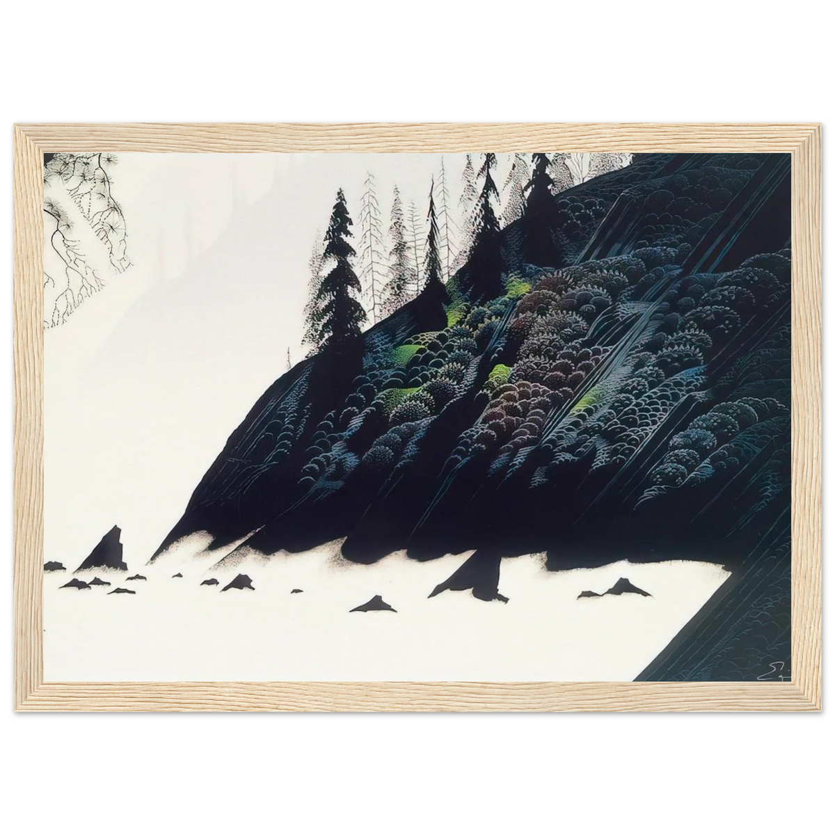 Spruce Redwoods and Pine Framed Poster | Eyvind Earle Framed Prints Wall Art | Eyvind Earle Prints
